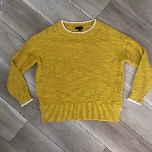Reimagined by J. Crew • Mustard Knit Sweater with Cream Detailed •women’s medium